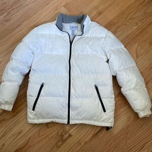 Cherokee Down Puffer jacket Coat Womens M White zippers Ski Warm winter Y2K
